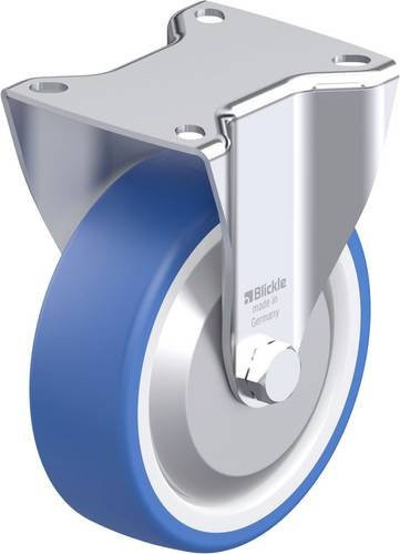 Blickle Stahlblech-Bockrolle BK-POTHS 125G-1-FA in Blau mit 125 mm Rad-Durchmesser und 275 kg Tragfähigkeit - Bild 1