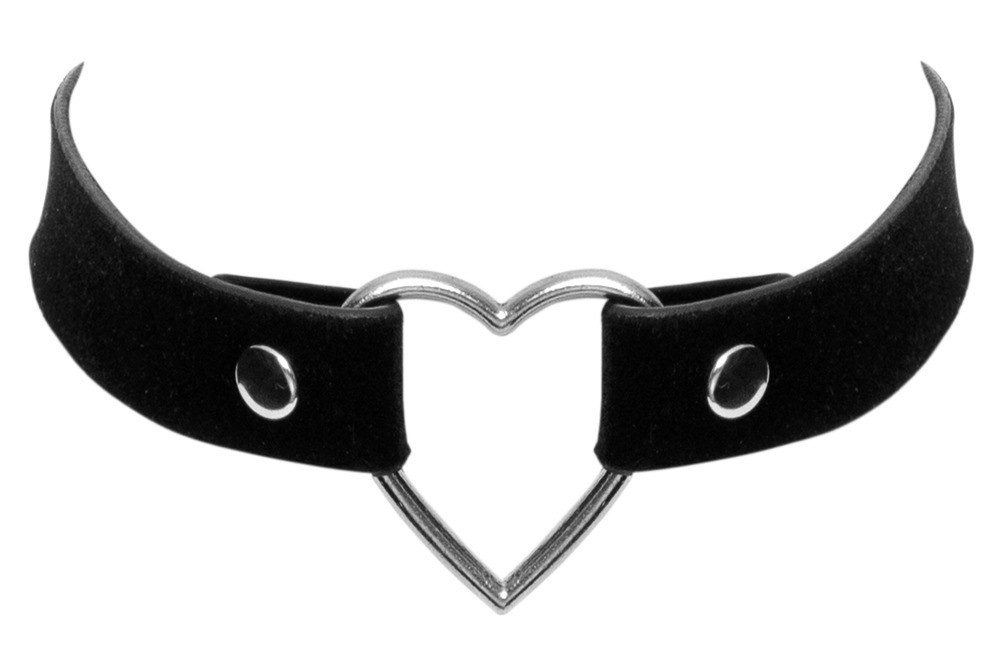 Cottelli ACCESSOIRES Halsband, Metallherz, Schwarz, Silber, Unisex - Bild 2