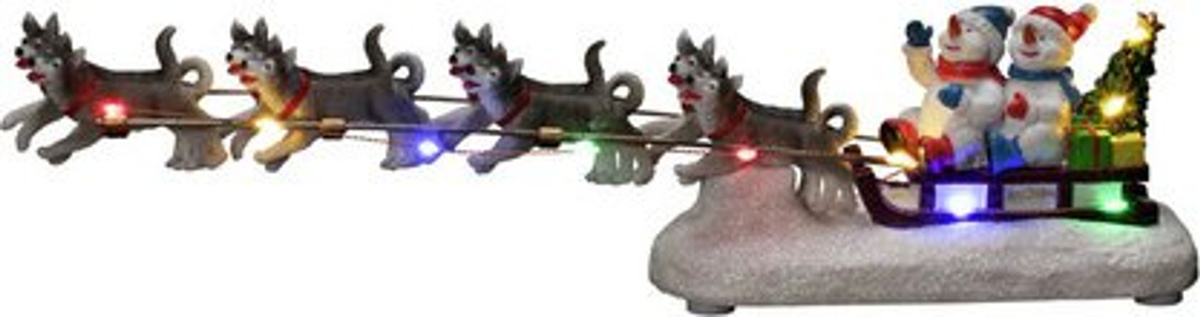 Konstsmide LED-Weihnachtsszenerie Schneemann mit Hundeschlitten, mehrfarbig, Höhe: 37.5 cm, Breite: 8.5 cm, Tiefe: 6.5 cm - Bild 2