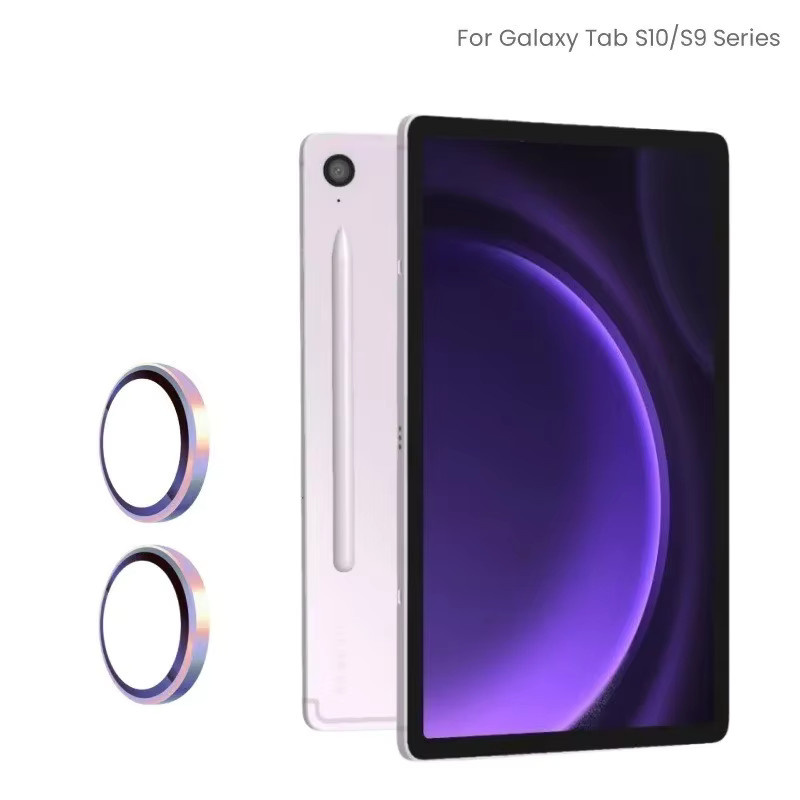 Metall Kamera Objektiv Schutz für Samsung Galaxy Tab S10 FE, S10 Plus, S9 Ultra, Farbe: Schwarz, 9H HD Abdeckung - Bild 2