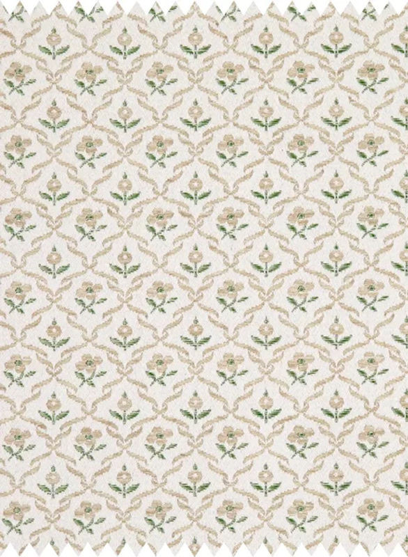 Quenin Textil Stoff Myosotis Laurier in Beige mit floralem Design - Bild 1
