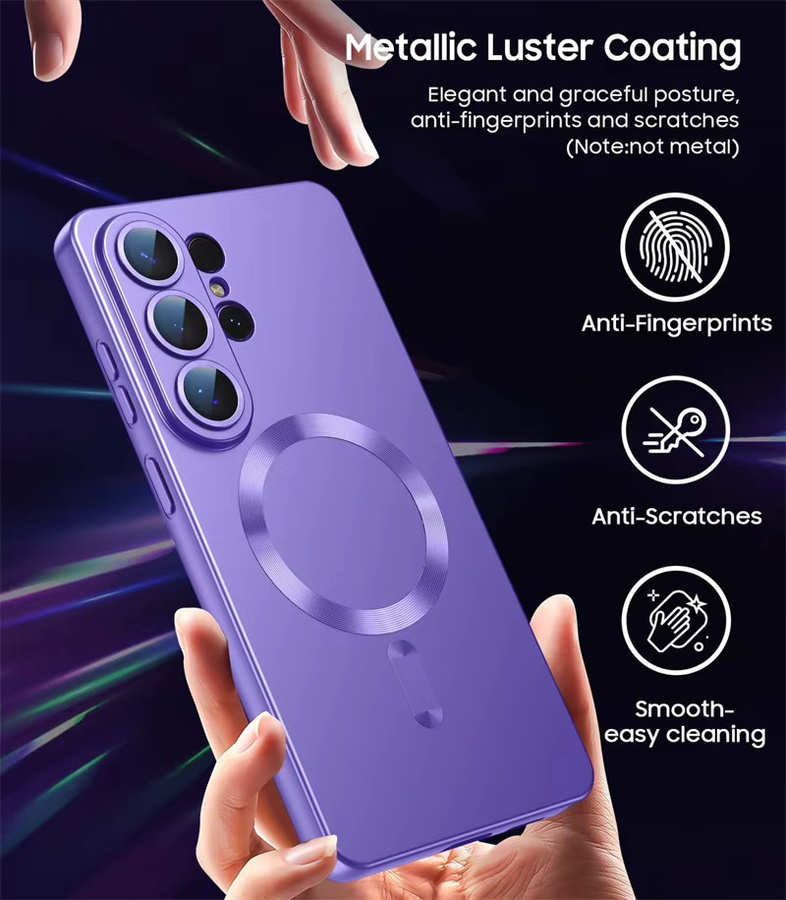 Stoßfeste magnetische TPU Schutzhülle für Samsung Galaxy S26 S25 S24 S23 S22 S21 Ultra Plus mit MagSafe Kompatibilität in Purple von newteneight - Bild 2