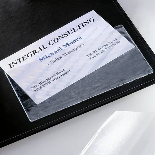 Sigel Visitenkarten-Tasche VZ115 selbstklebend transparent für bis zu 100 Karten - Bild 1