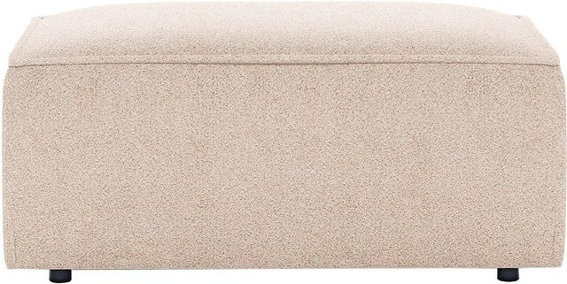 Vente-unique Sitzhocker Amelia in Beige aus Bouclé-Stoff, Breite: 102 cm - Bild 1