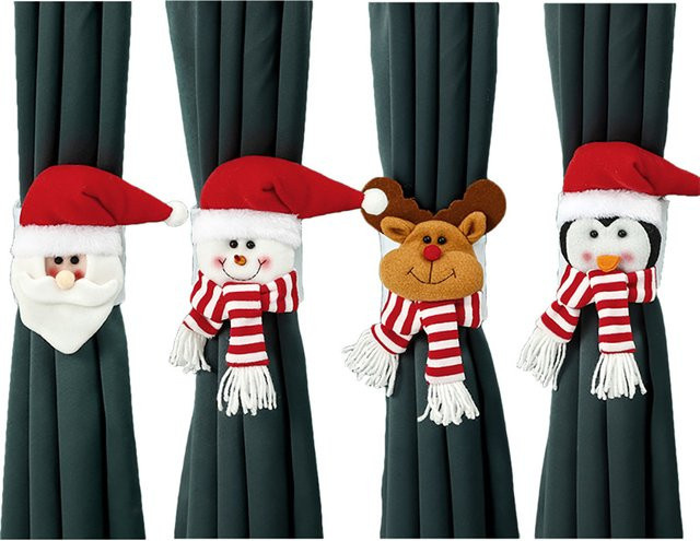 Runtowo Weihnachtsvorhang-Anhänger mit Weihnachtsmann, Schneemann und Rentier in Mehrfarbig - Bild 1