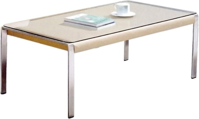 Jet-Line Gartentisch Aphrodite in Creme mit Glasplatte und Edelstahl - Bild 1