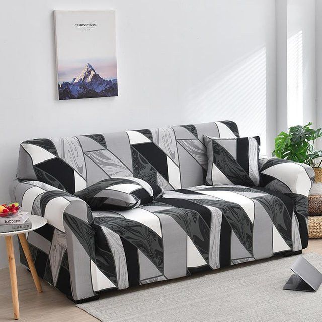 Elastischer und rutschfester Sofabezug in Multicolour für Sessel und Couch, Stretch-Möbelschutz für 1-Sitzer, Breite: 90-140 cm - Bild 1