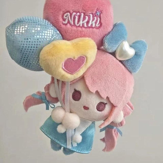 Infinity Nikki Plüschanhänger, Chibi Perlenbogen Ballon Design, 10cm, gray - Bild 1