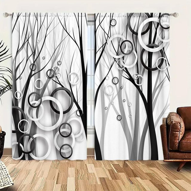 2-teiliges Set semi-transparente Vorhänge mit 3D-Collage-Druck in Multicolour für Kinderzimmer und Wohnzimmer, Breite: 52,5 cm, Höhe: 116 cm - Bild 1