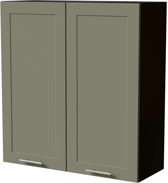 Feldmann-Wohnen Hängeschrank Oslo Küchenschrank Schwarz und Reed Green Matt mit Soft-Close-Türen, B/T/H: 90 x 32,5 x 96 cm - Bild 1