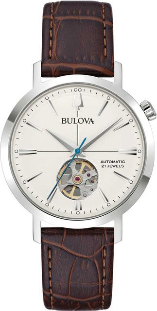 Bulova Herrenuhr Aerojet, Automatik, Edelstahl, 38 mm, Leder, 3 ATM - Bild 1