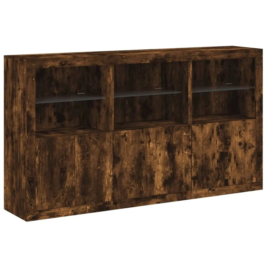 vidaXL Sideboard in Räuchereiche mit LED-Beleuchtung, B/T/H: 181,5 x 37 x 100 cm - Bild 2