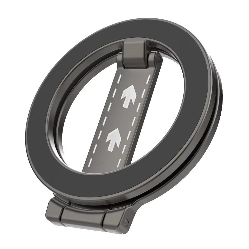 WSSHE Magnetische MagSafe Handyhalterung aus Metall, zusammenklappbarer doppelseitiger Desktop-Ring in Silber - Bild 4