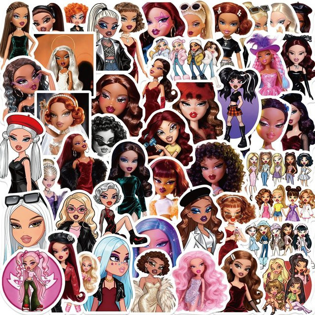Bratz, Cartoon Bratz Puppen Graffiti Aufkleber, 50-teiliges Set, multicolour - Bild 1