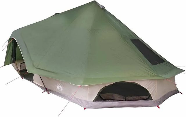 vidaXL Familien-Tipi-Zelt mit Dach in Grün, B/T/H: 680 x 430 x 270 cm - Bild 1
