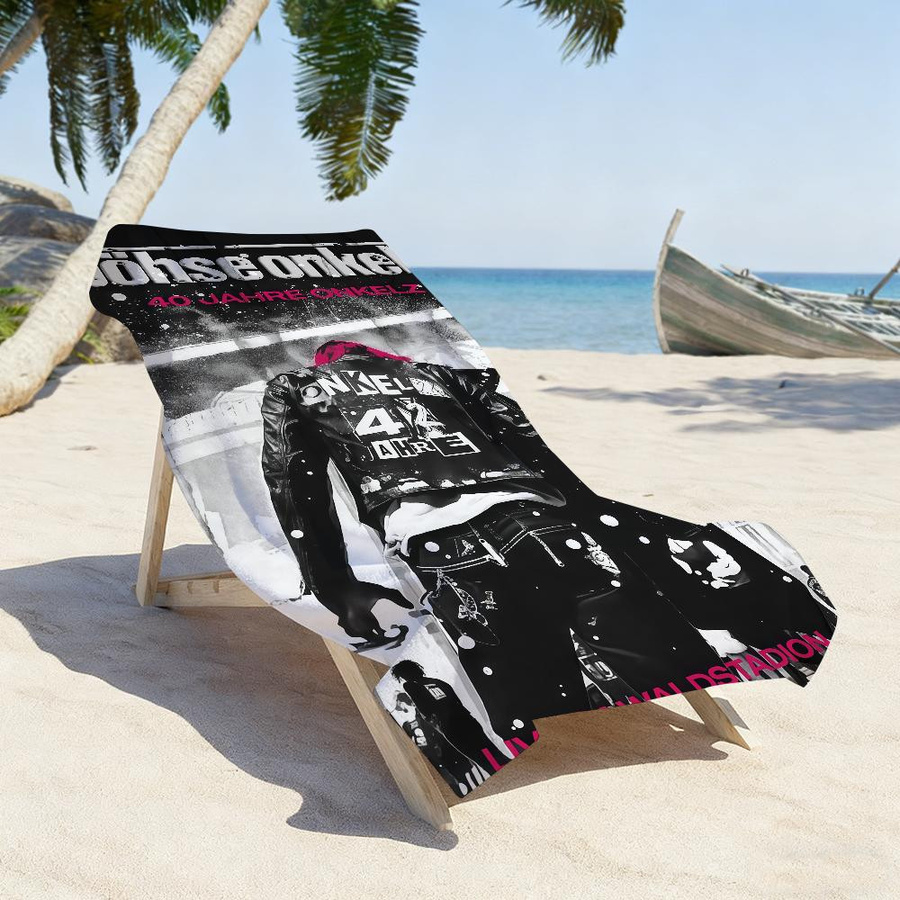 Creative Man Strandhandtuch B-Bohse O-Onkelz-S, schnelltrocknend und sanddicht, weiß und mehrfarbig, B: 95 cm, H: 135 cm - Bild 1