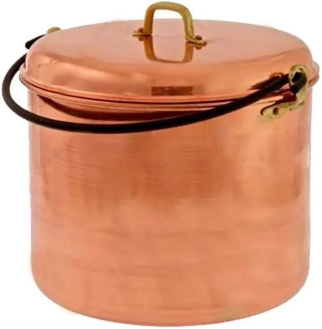 Ich-Zapfe Kupfertopf mit Eisenbogen, Farbe Kupfer/Orange, Durchmesser: 24 cm, Volumen: 8 l - Bild 1