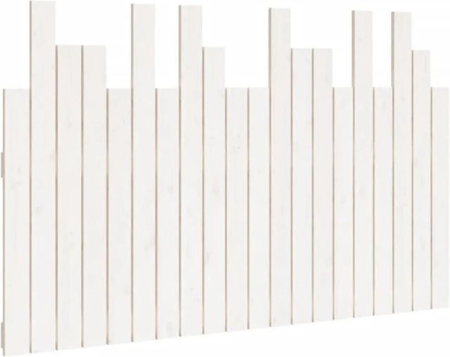 vidaXL Wand-Kopfteil aus Massivholz Kiefer in Weiß, B/H: 127,5 x 80 cm - Bild 1