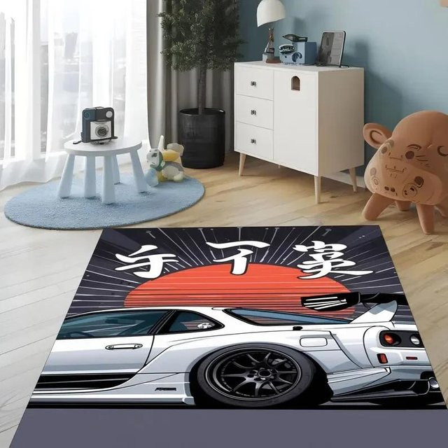 Rennwagen Teppich Lodestar mit Muscle-Car Motiv, Mehrfarbig, B/T: 120 x 80 cm - Bild 1