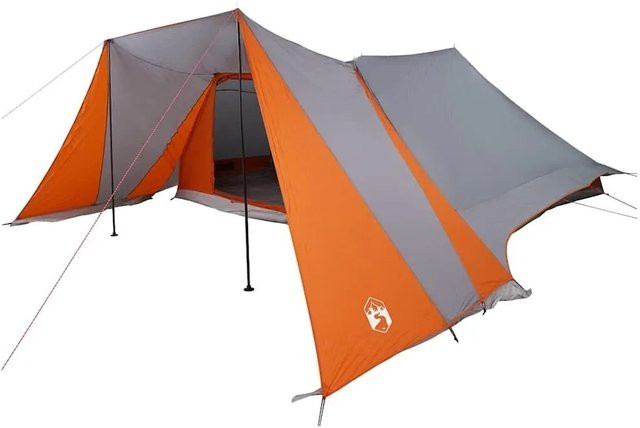 vidaXL Familienzelt mit Dach in Grau und Orange, B/T/H: 660 x 456 x 200 cm - Bild 1