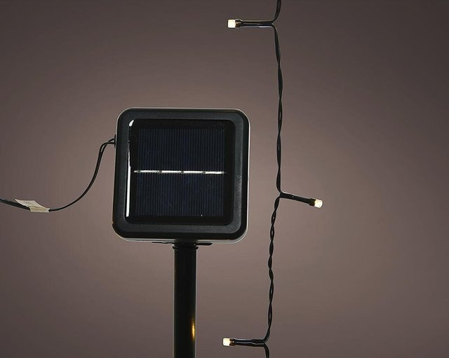 Solar Lichterkette Outdoor mit 200 LED in Warmweiß, wetterfeste LED-Lichterkette für Garten, Terrasse und Balkon, Schwarz - Bild 1