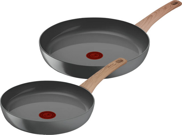 Tefal Renew Keramisches Topf- und Pfannenset in Grau mit 24 cm und 28 cm Durchmesser