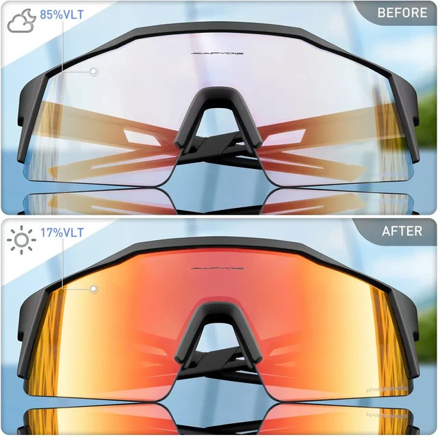 Kapvoe Sportsonnenbrille, rot, blau, Herren, Kunststoff - Bild 1
