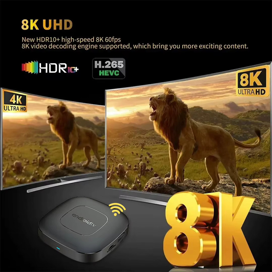 YOZHIXU T1 Smart Android TV Box mit Android 16, Allwinner H313, 8GB RAM, 128GB Speicher, Dual Wifi 5G und Google Assistant, 8K Video Media Player in Schwarz - Bild 5