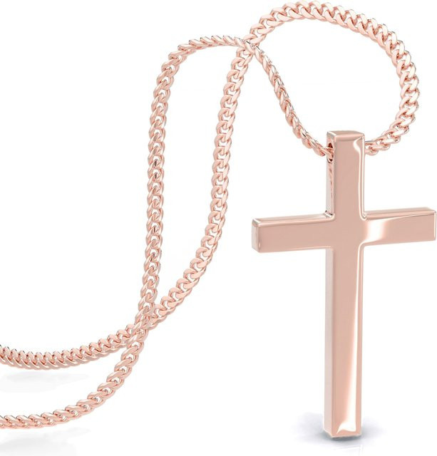 SERASAR Halskette Edelstahl, Roségold, Kreuz, Unisex - Bild 1