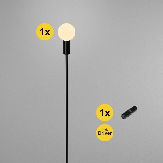 DLS Lighting Polo LED-Spießleuchte in Weiß mit Verteilerdose und Treiber, warmweißes Licht 3000K, IP65 wetterfest für den Garten - Bild 1