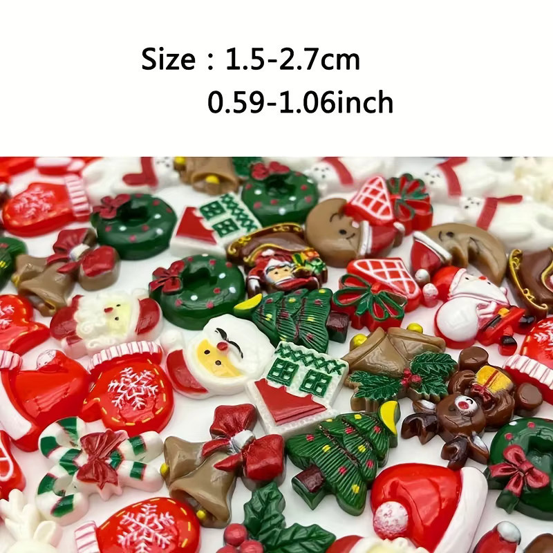 50 Stück festliche Weihnachtsanhänger aus Resin in Rot für deine DIY-Geschenkanhänger und Partydekorationen - Bild 4