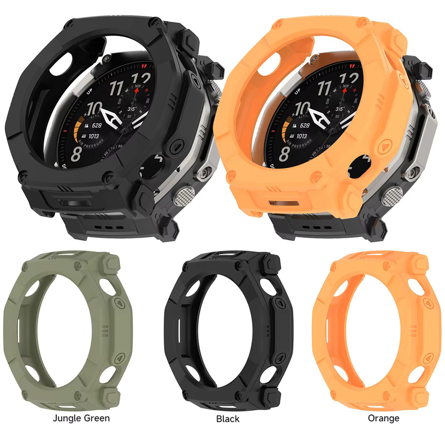 CAOWTAN Uhrenzubehör Armor Hollow Case für Huami Amazfit T-rex Ultra 2, TPU, Schwarz - Bild 2