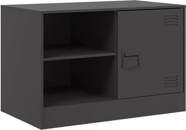 vidaXL TV-Schrank aus Metall in Schwarz im Industrial Design, B/T/H: 67 x 39 x 44 cm - Bild 1