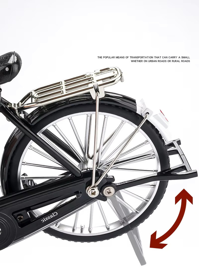 KaKBeir Mini Fahrrad Modell aus Metall in Schwarz, 51-teiliges Bausatz Set zum Zusammenbauen als Sammlerstück und Spielzeug - Bild 3
