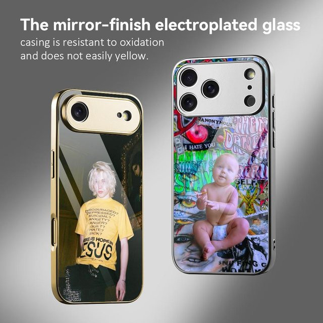 N-Nettspend Singer Rap Handyhülle für Apple iPhone 17 16 15 14 13 12 Pro Max Plus mit galvanisiertem Metall-Bumper und stoßfestem Schutz - Bild 1