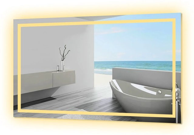 Aica Sanitär Badspiegel mit LED Beleuchtung Kaltweiß Dimmbar B: 120 cm, H: 70 cm - Bild 1