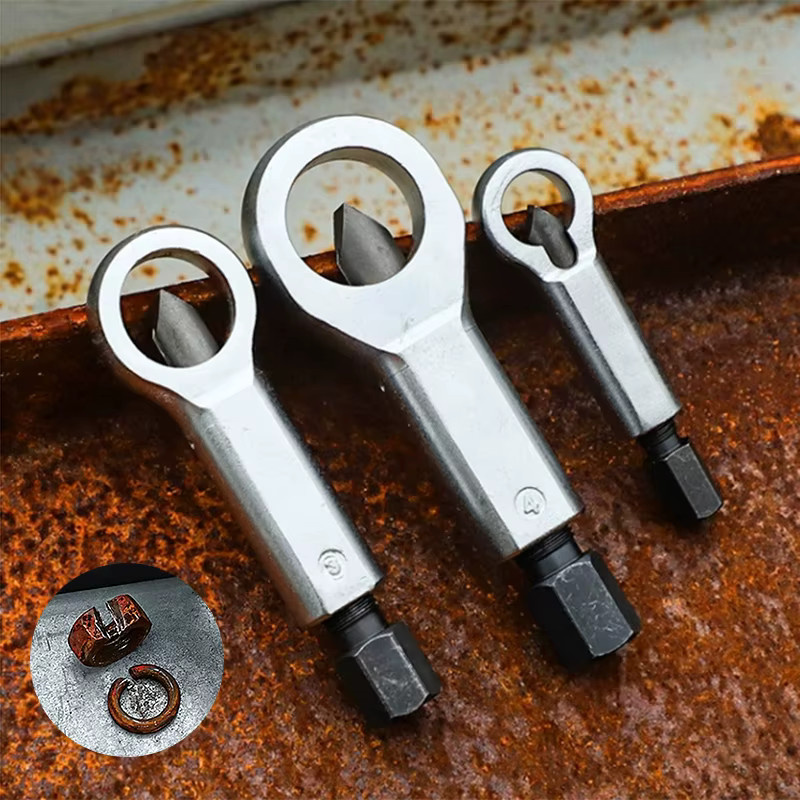 TQLQ Profi Muttern-Splitter-Set aus Stahl in Silber für 9–27 mm, Werkzeug zum Entfernen von rostigen Schrauben und Muttern - Bild 4