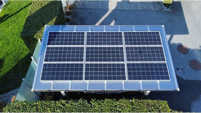 Ximax Solar-Carport Linea Typ 80 in Edelstahl-Look - Bild 1