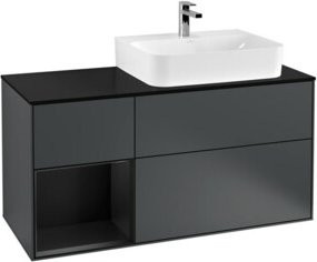 V&B Waschtischunterschrank Finion mit Abdeckplatte in Blau matt lackiert, Breite: 120 cm, Tiefe: 50,1 cm, Höhe: 50,1 cm - Bild 1