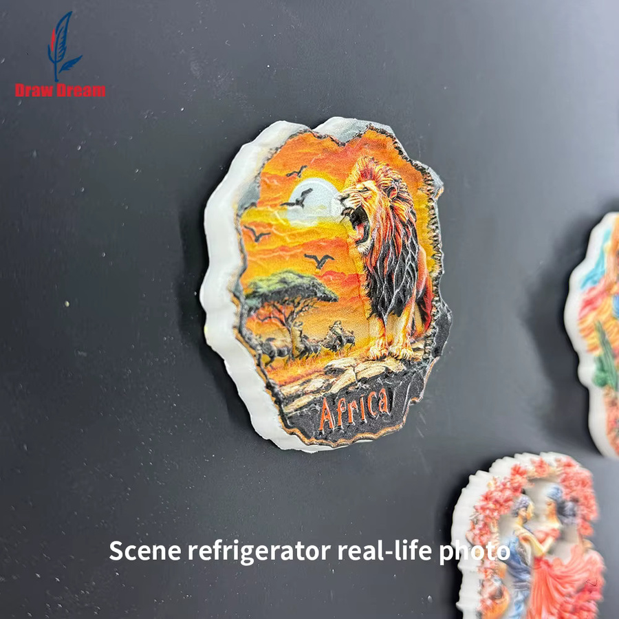 Afrikanischer Wildkönig 3D-Löwen-Kühlschrankmagnet in Multicolour als kreatives Reise-Souvenir für dein Heim oder Büro - Bild 4