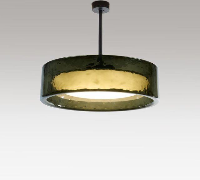Marset Ringo C 90 LED-Deckenleuchte in Grün mit transparenten Elementen - Bild 1
