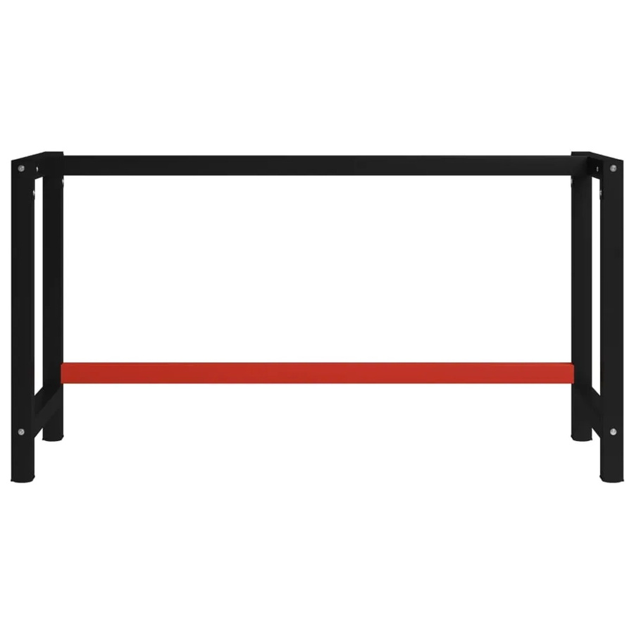 vidaXL Werkbankgestell aus Metall in Schwarz und Rot, B/T/H: 150 x 57 x 79 cm - Bild 2
