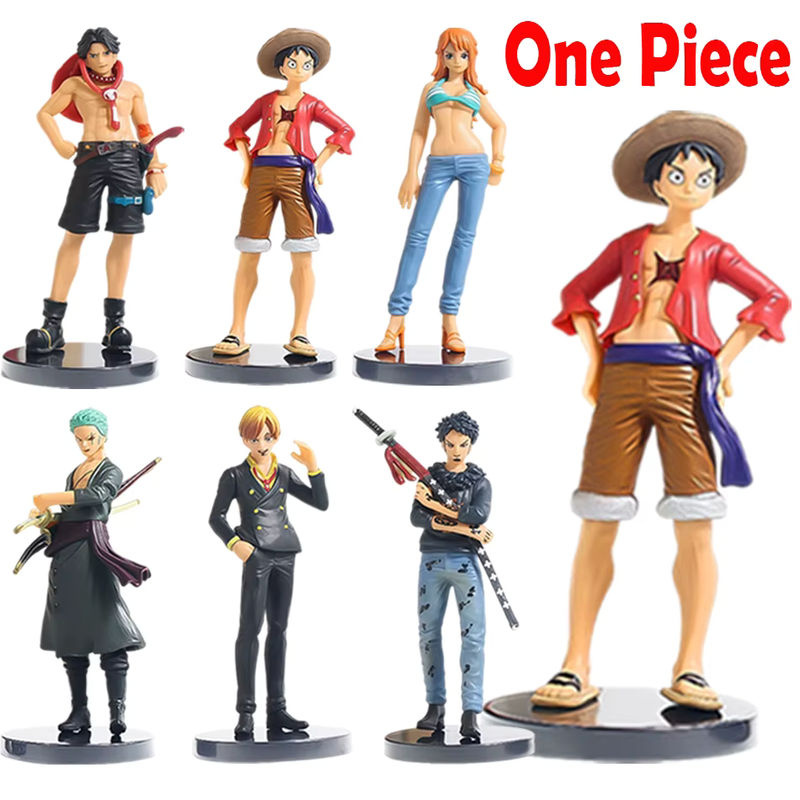 6er Set One Piece Anime Figuren von Bandai mit Luffy, Ace, Zoro, Nami und Sanji aus Kunststoff in Mehrfarbig als Desktop-Statue und Sammlerstücke - Bild 4