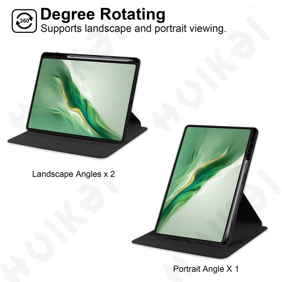 Rotierende Schutzhülle für Honor Pad 10 Magic Pad 3X9 Pro X9A 2 V9 in Schwarz mit Stifthalter und Auto Wake Sleep Funktion - Bild 3