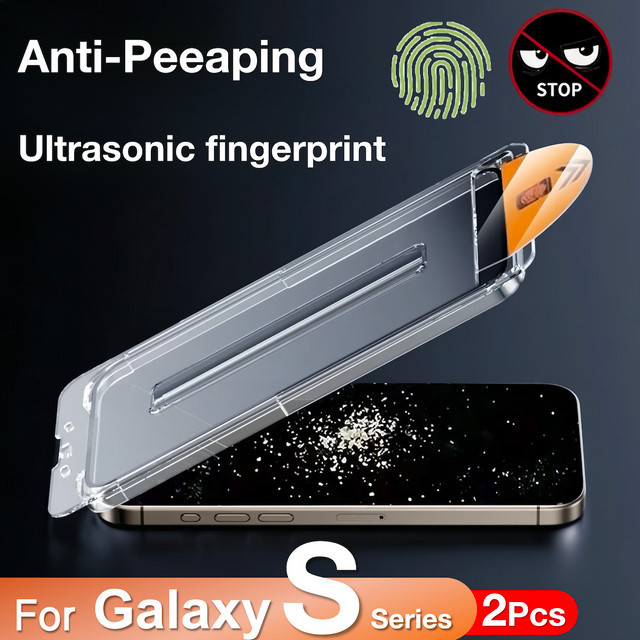 2er-Set gehärtetes Glas als Displayschutz für Samsung Galaxy S24 Ultra S23 S22 S21 S25 Plus 5G mit Ultraschall-Fingerabdruck-Kompatibilität in Transparent - Bild 1