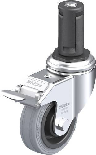 Blickle LKRA-VPA 80K-11-FI-ER14 Lenkrolle mit Feststeller in Grau und Schwarz, Rad-Durchmesser: 80 mm, Tragfähigkeit: 80 kg - Bild 1
