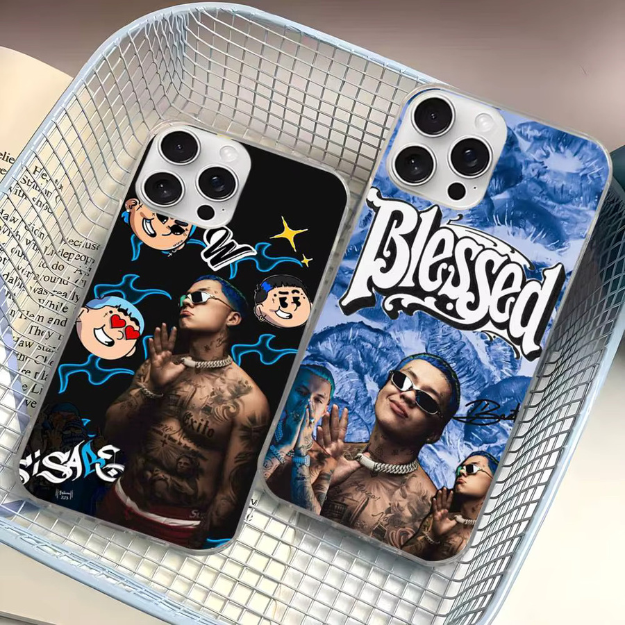 B-Blessd Handyhülle für iPhone 16, 15, 14, 13, 12, 11 Pro Max Plus mit silbrigem Satin-Design - Bild 2