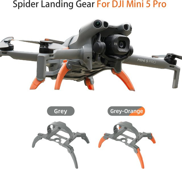 DJI Mini 5 Pro Faltbares Spinne Fahrwerk in Grau zur Erhöhung der Bodenfreiheit als Drohnen-Zubehör - Bild 1