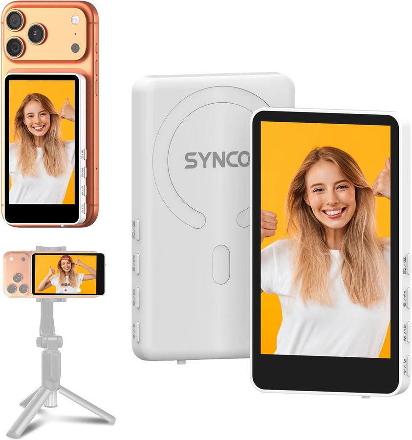 SYNCO XView Magnetischer Handy-Selfie-Monitor für iPhone und Android in Weiß - Bild 2