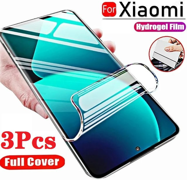 3er-Pack Hydrogel Display Schutzfolie für Xiaomi POCO F6 X6 F5 X5 Pro X4 F4 F3 GT X3 NFC M6 M5 m5S C65 C61 in Transparent - Bild 1